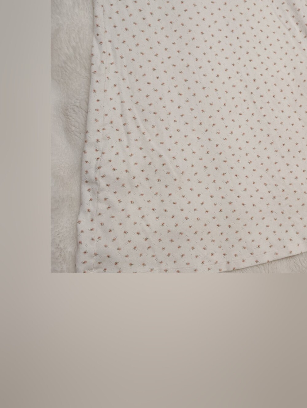 100% Cotton White Night Gown With Tiny Pink Floral Print - Picture 7 of 9